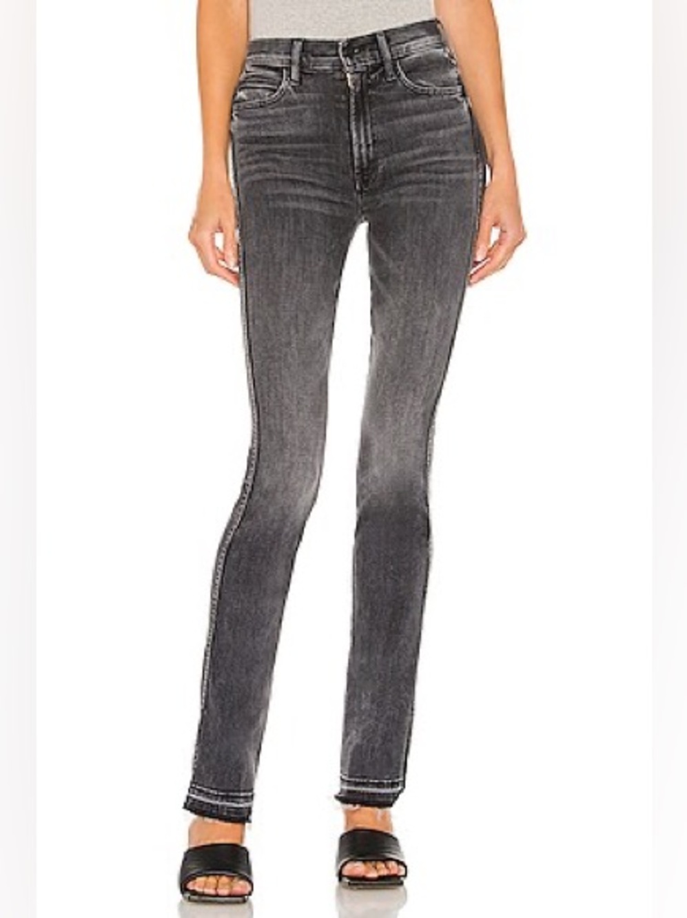 MOTHER Black Faded Skinny Jeans